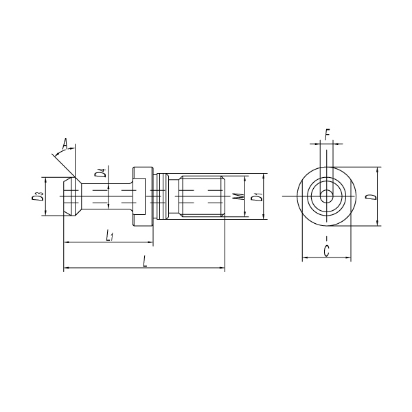 Штревель М24 ISO50 45° MAS-BT с отверстием и кольцом
