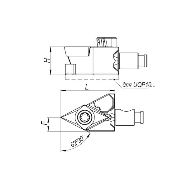 Головка модульной системы UQP12-SDNCN-11-IC нейтральная с подводом СОЖ