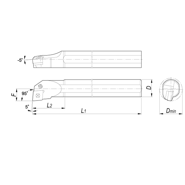 Державка токарная S32S-PCLNL12 расточная левая