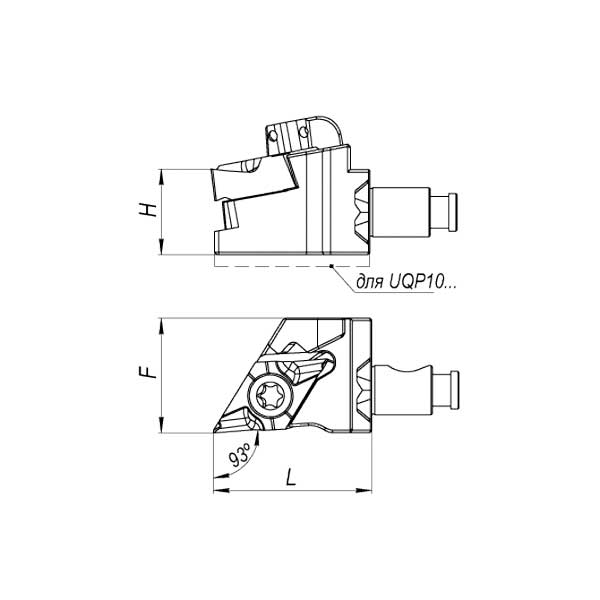 Головка модульной системы UQP16-SDJXR11-IC правая с подводом СОЖ