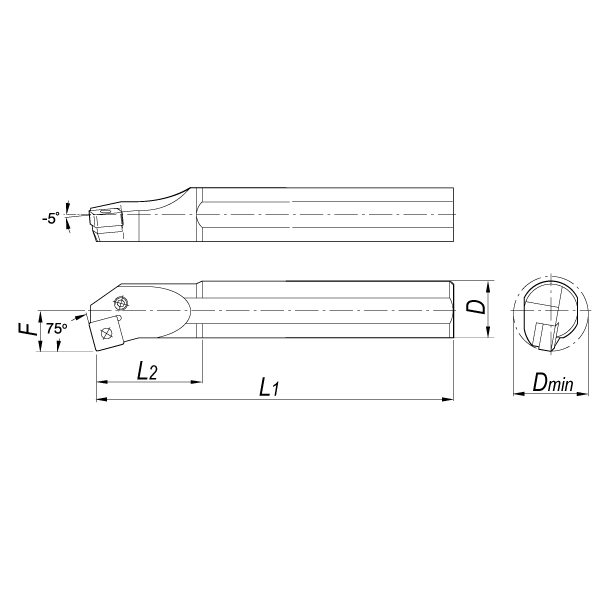 Державка токарная S32S-PSKNL12 расточная левая