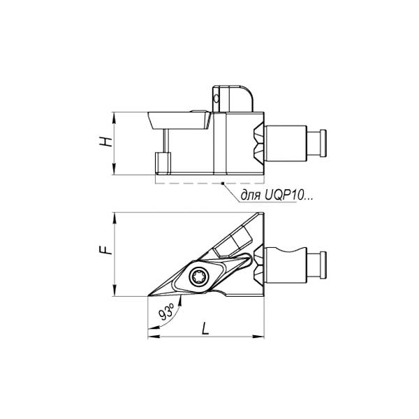 Головка модульной системы UQP16-SVJCR11-IC правая с подводом СОЖ