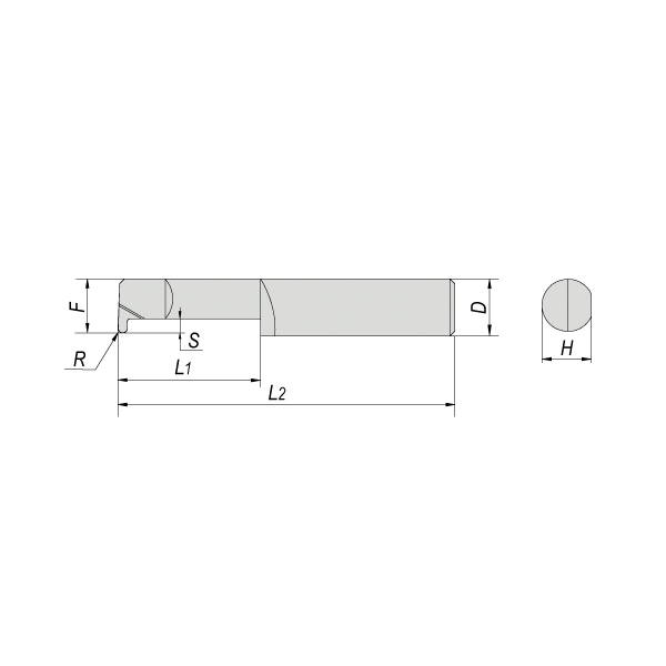 Резец твердосплавный канавочный 4x10x50 мм, R 0,75