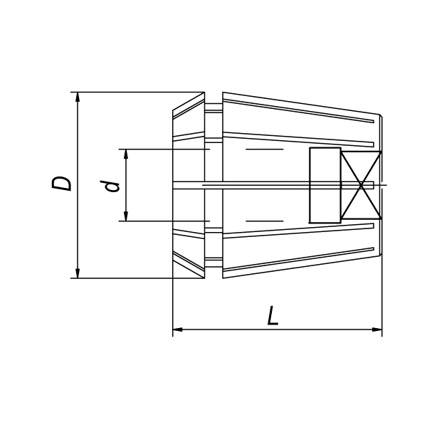 Цанга с внутренним квадратом ER16 9x7,1 DIN6499