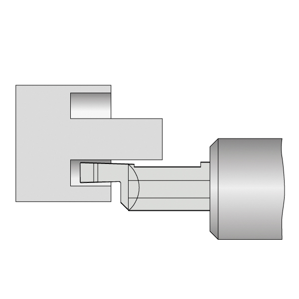 Резец твердосплавный канавочный торцевой 10x20x50 мм, R 0,2, W 2,5