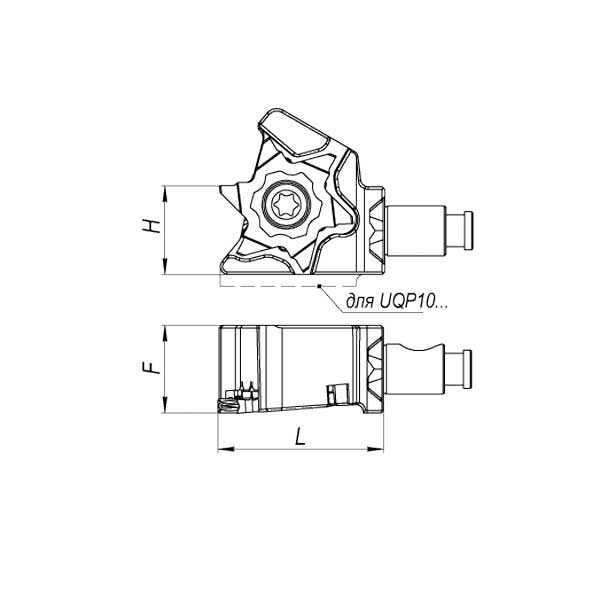 Головка модульной системы UQP16-H18R-IC правая с подводом СОЖ