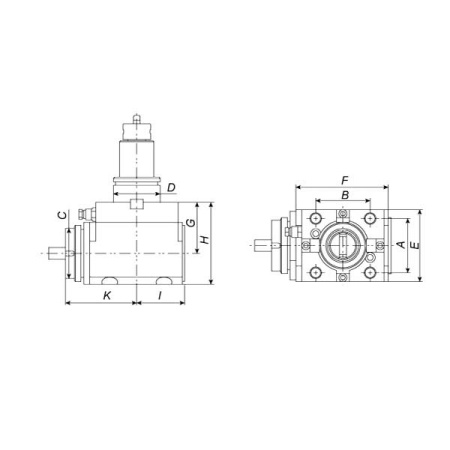 Блок приводной угловой BMT55-ER25-60