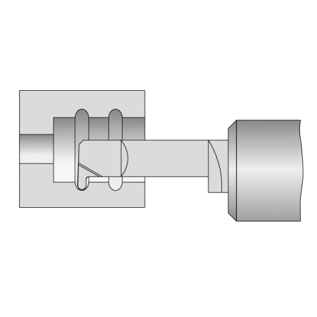 Мини-резец твердосплавный канавочный 4x10x50 мм, R 0,5