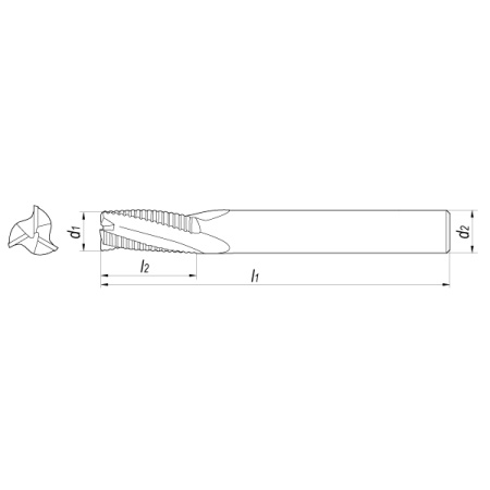 Фреза концевая черновая твердосплавная D20x50x110x20 Z4 AlCrN