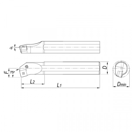 Державка токарная S25R-PSKNL12 расточная левая