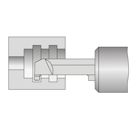 Мини-резец твердосплавный канавочный 8x16x50 мм, R 0,15, W 2,5