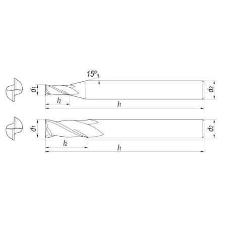 Фреза концевая твердосплавная D20x50x110x20 Z2 AlCrN