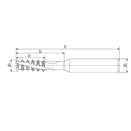 Резьбофреза твердосплавная по металлу M12x1,75x19,06 мм TiSiN